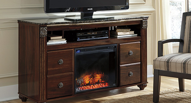 Home Entertainment with Fireplace Insert